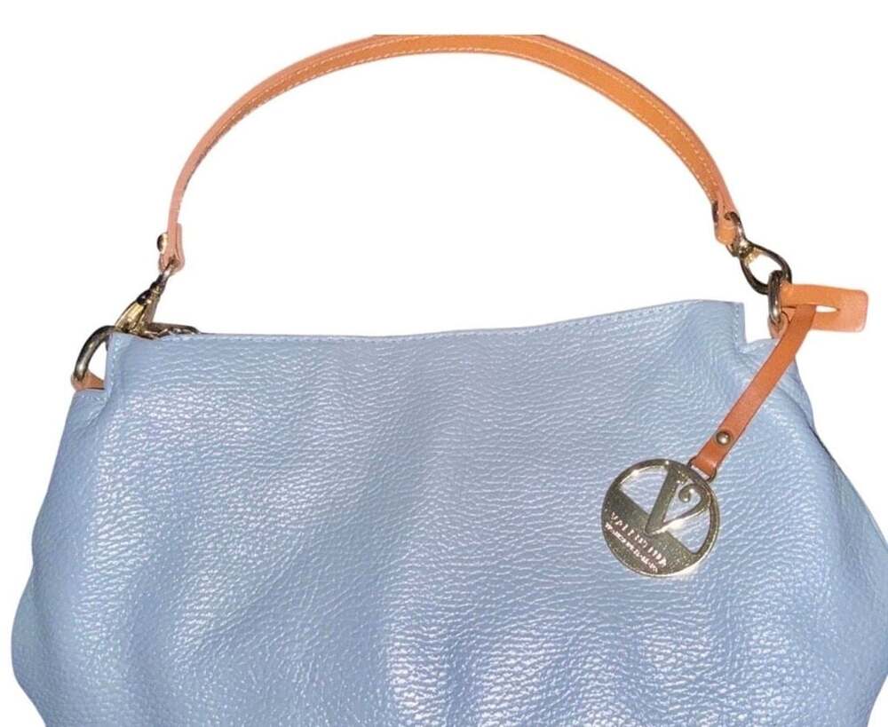 Valentina Pebbled Italian Leather Shoulder Bag